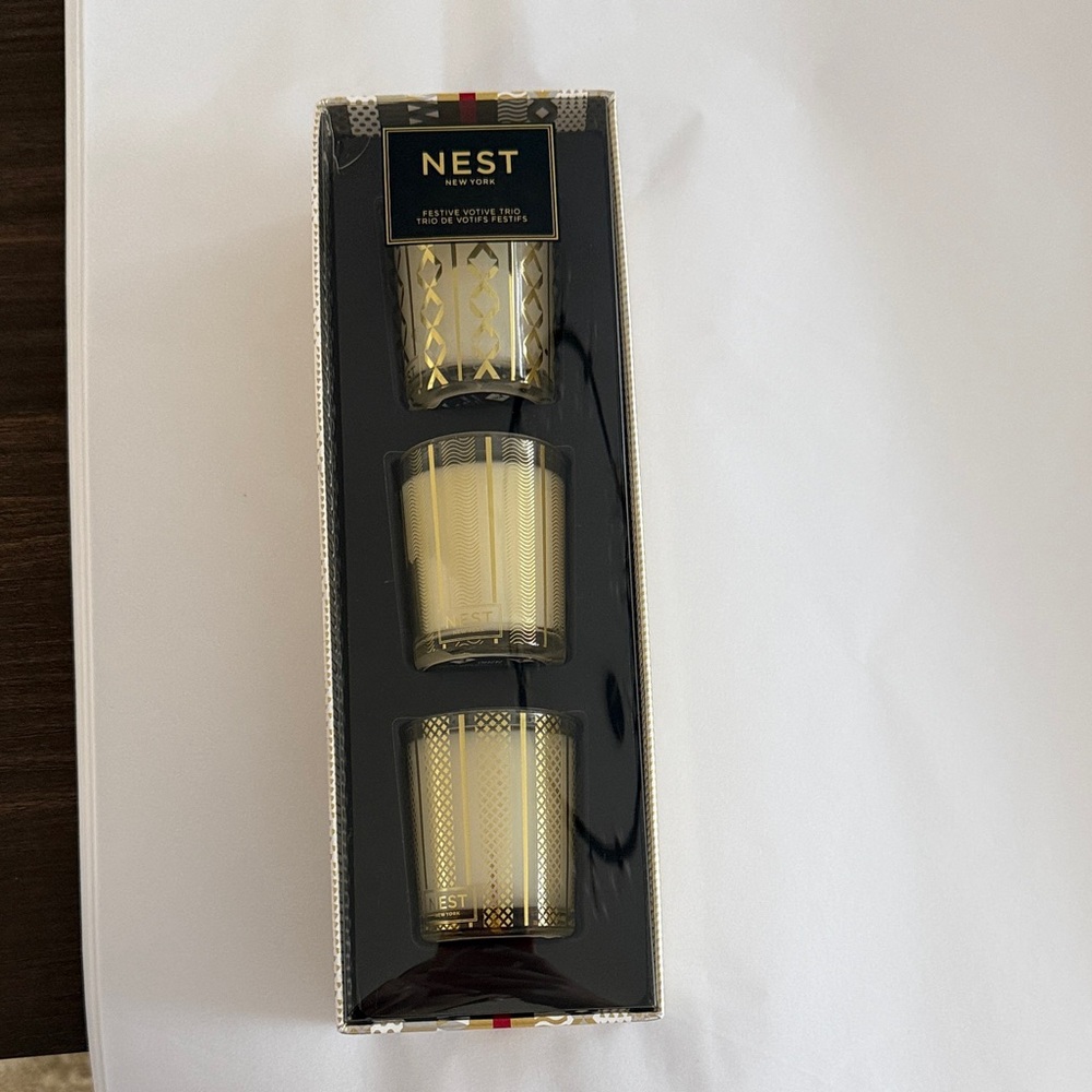 NEST Fragrances Elegant Gold and Cream Candle Trio